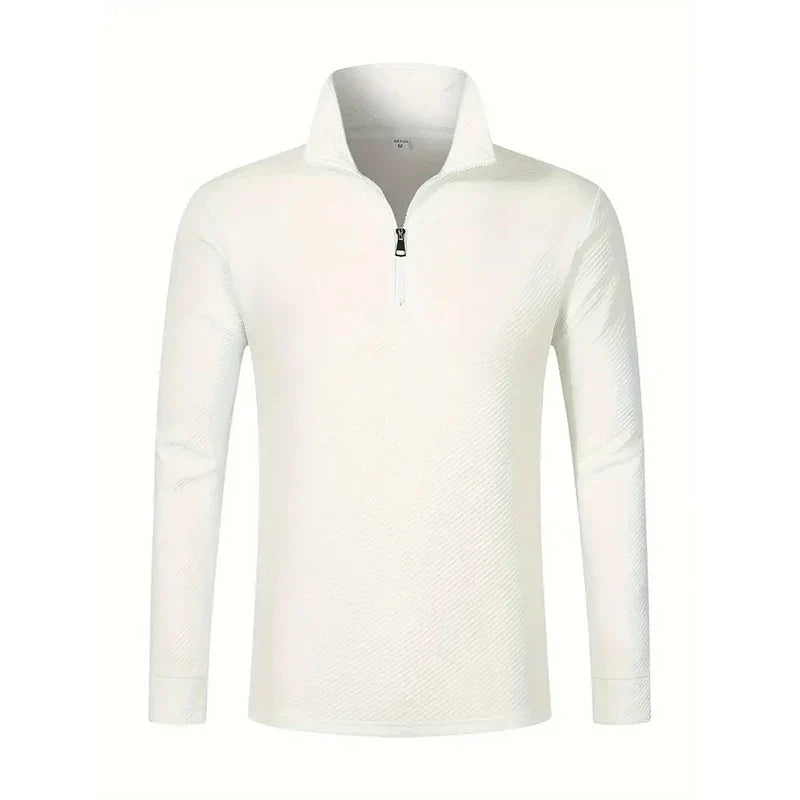 Luca Perron-poloshirt med lange ærmer og lynlås til mænd