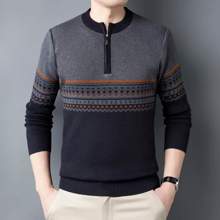 Sygnowany sweter Sanzio zapinany na zamek