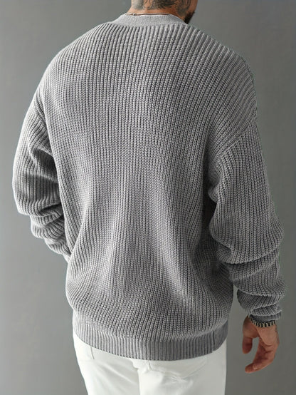 Cardigan med kraftig ribstrik, V-hals og knapper