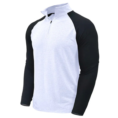 Pullover voor heren met kwartrits en kleurvlakken