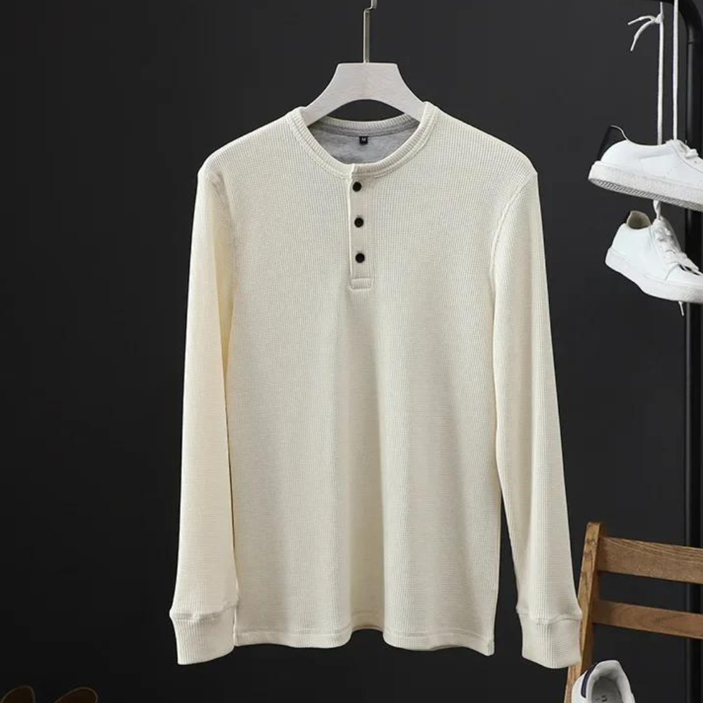 Vinthentic Signature wafelshirt met lange mouwen
