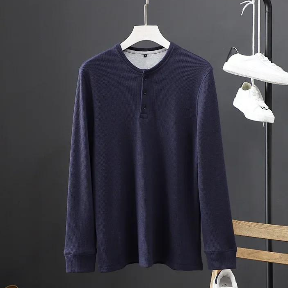 Vinthentic Signature wafelshirt met lange mouwen