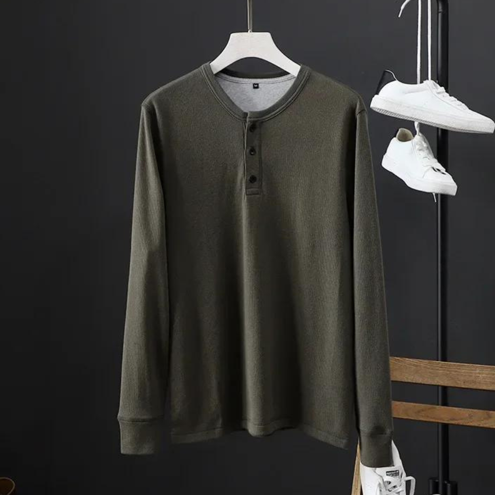 Vinthentic Signature wafelshirt met lange mouwen