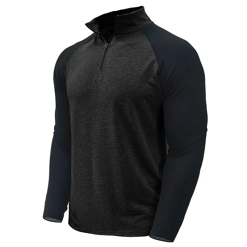 Pullover voor heren met kwartrits en kleurvlakken