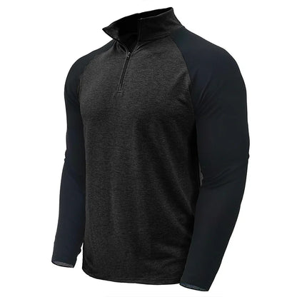 Pullover voor heren met kwartrits en kleurvlakken
