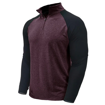 Pullover voor heren met kwartrits en kleurvlakken