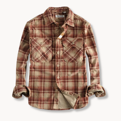 Klassisk ternet flannelskjorte til mænd