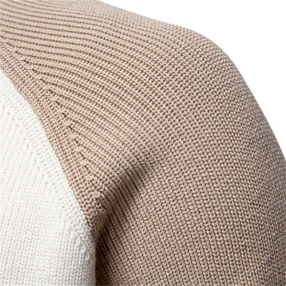 Herren-Pullover aus Baumwolle mit Stehkragen und Viertelreißverschluss