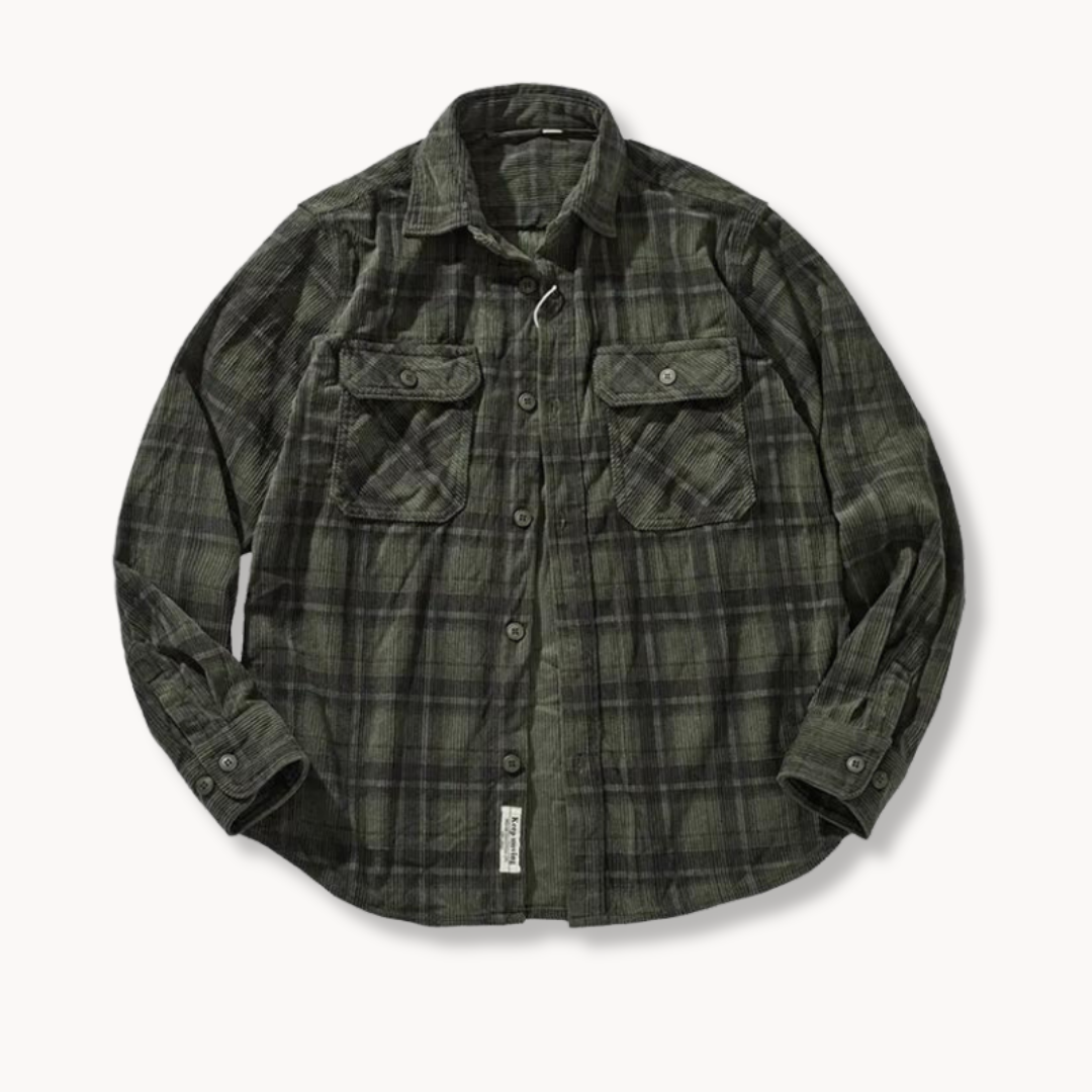 Klassisk ternet flannelskjorte til mænd