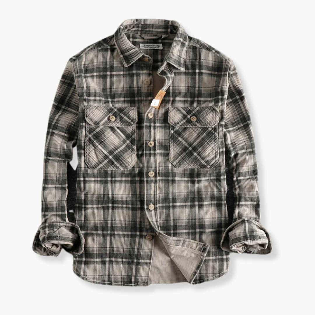 Klassisk ternet flannelskjorte til mænd