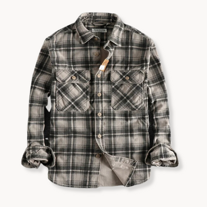 Klassisk ternet flannelskjorte til mænd