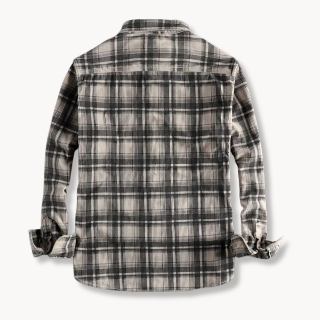 Klassisk ternet flannelskjorte til mænd