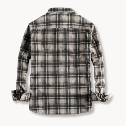 Klassisk ternet flannelskjorte til mænd