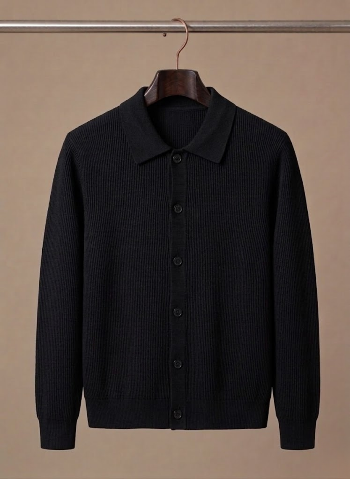 Afslappet cardigan med lange ærmer til mænd
