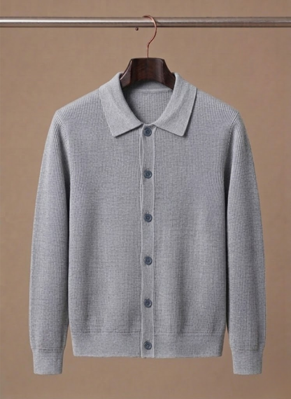 Afslappet cardigan med lange ærmer til mænd