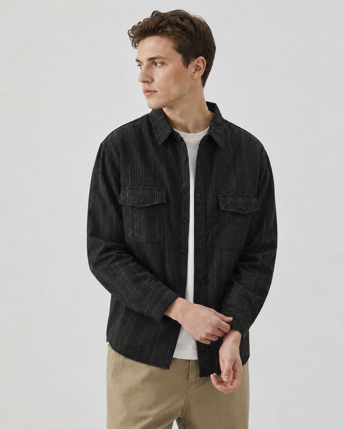 Kuvioitu napitettava overshirt-paita