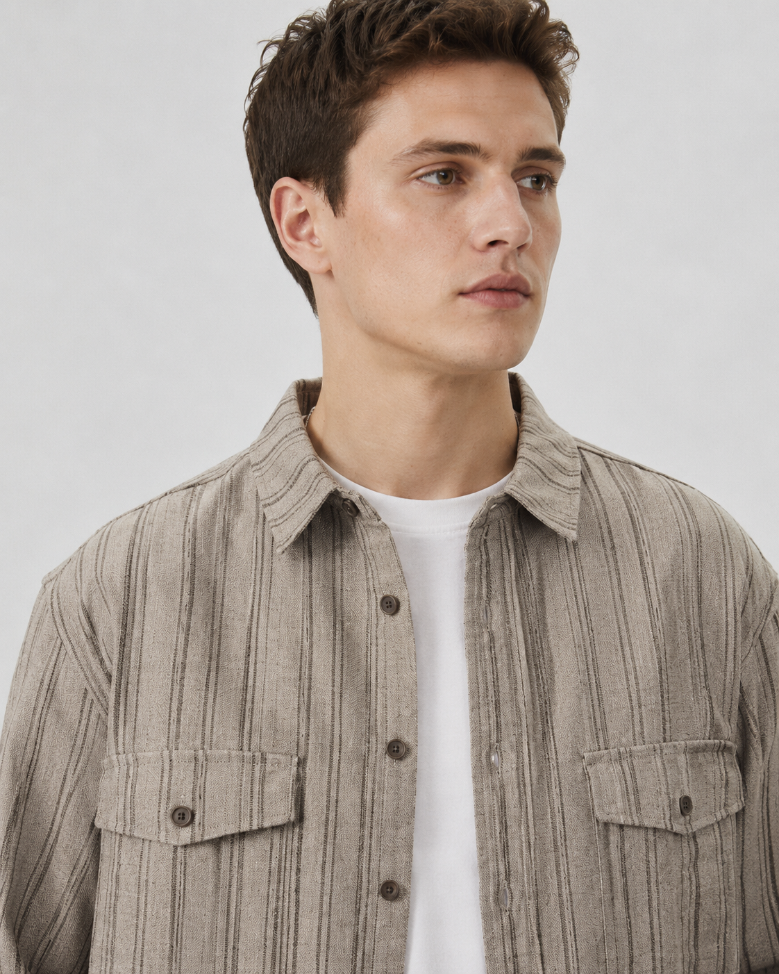 Kuvioitu napitettava overshirt-paita