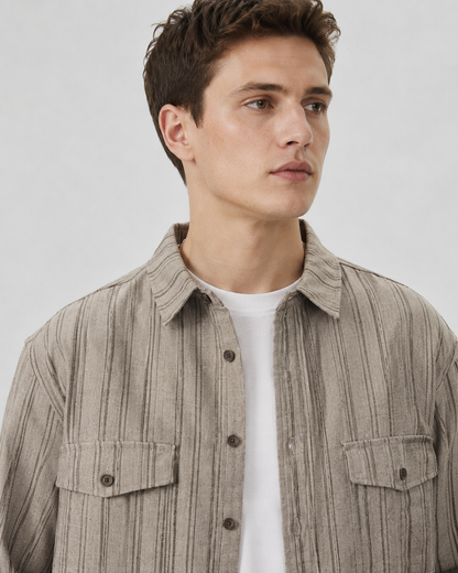 Kuvioitu napitettava overshirt-paita