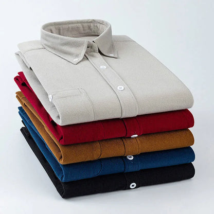 Chemise boutonnée en velours côtelé Andrea Boscoli