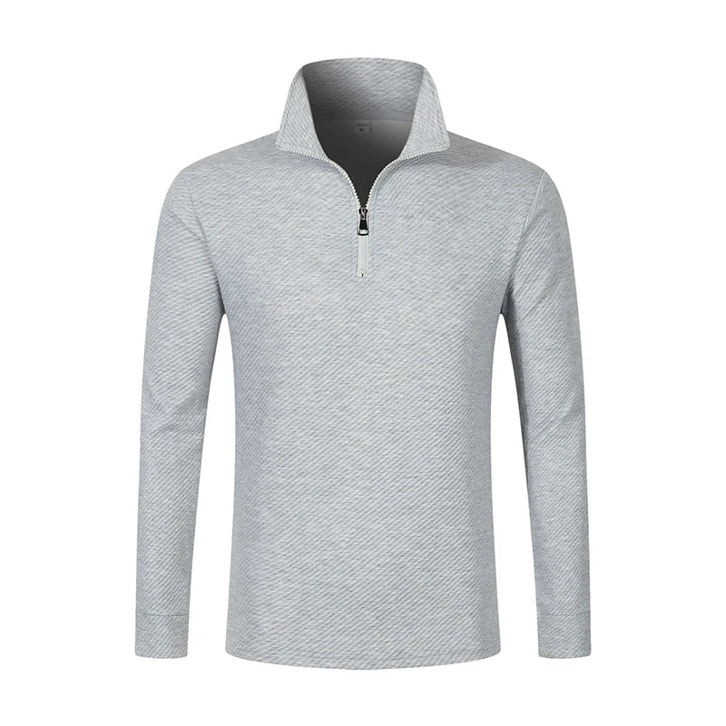 Luca Perron-poloshirt med lange ærmer og lynlås til mænd