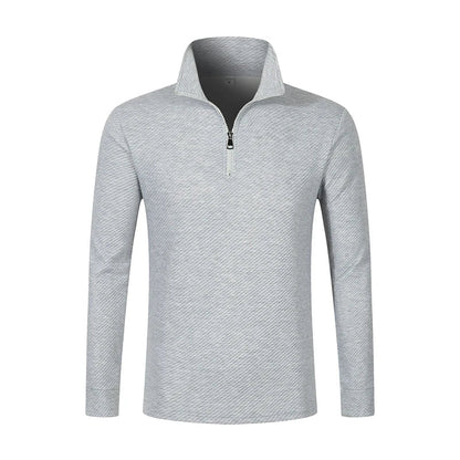 Luca Perron-poloshirt med lange ærmer og lynlås til mænd