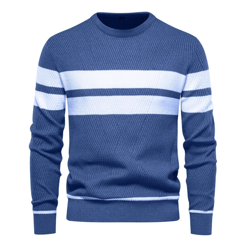 Pull en maille à col rond pour homme Paul Savin, coupe ajustée