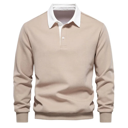 Sweter męski Matteo Sala z kołnierzykiem polo i długim rękawem