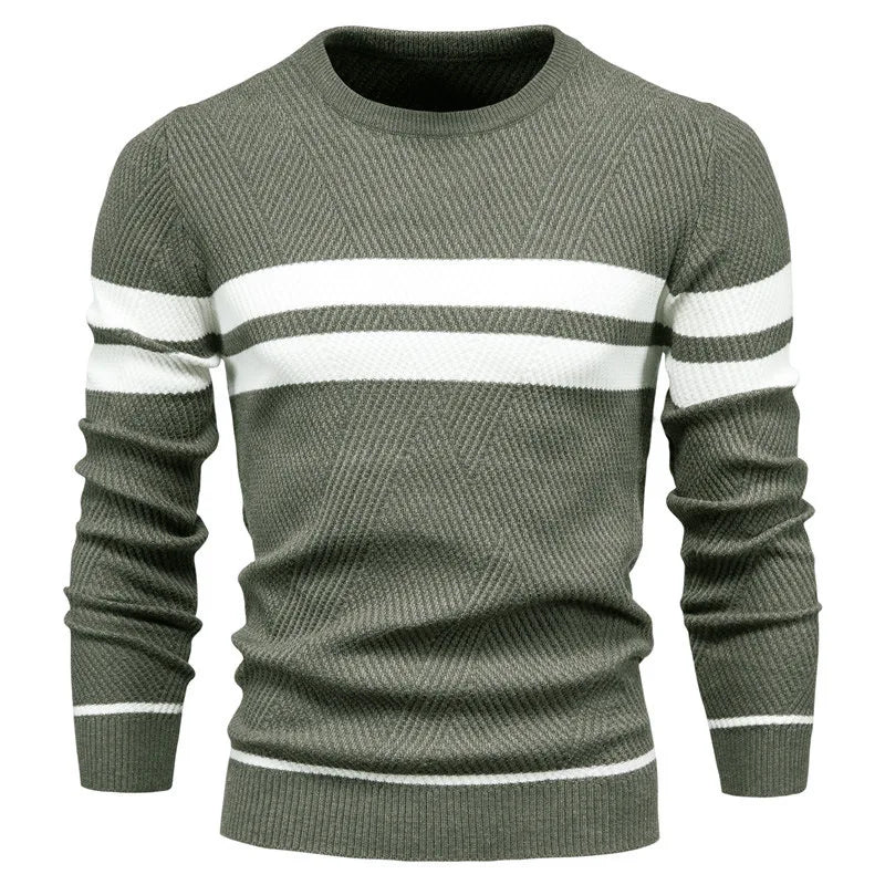 Pull en maille à col rond pour homme Paul Savin, coupe ajustée