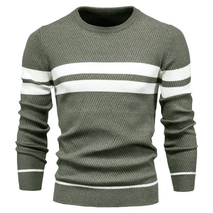 Pull en maille à col rond pour homme Paul Savin, coupe ajustée