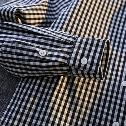 Vinthentic ternet flannelskjorte med lange ærmer til mænd