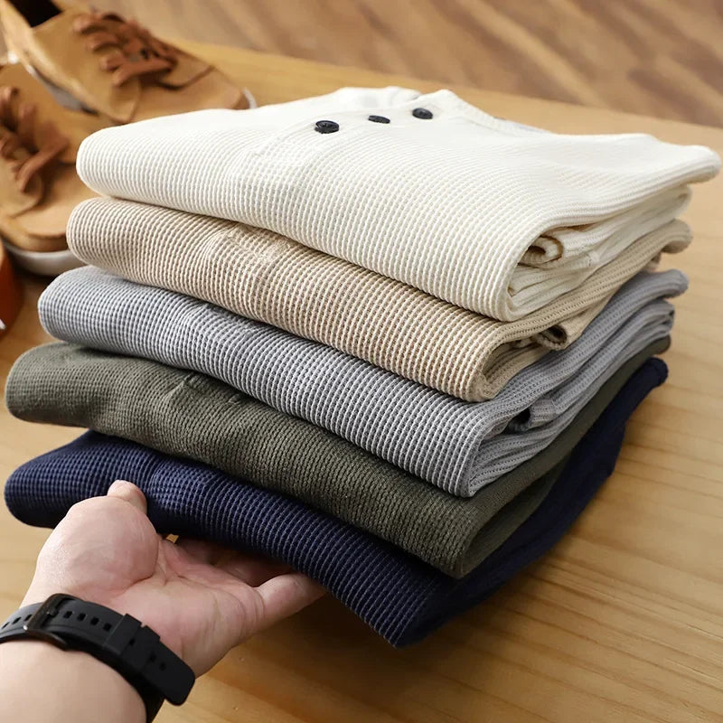 Vinthentic Signature wafelshirt met lange mouwen