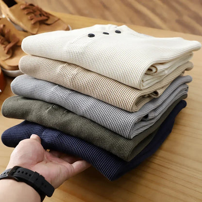 Vinthentic Signature wafelshirt met lange mouwen