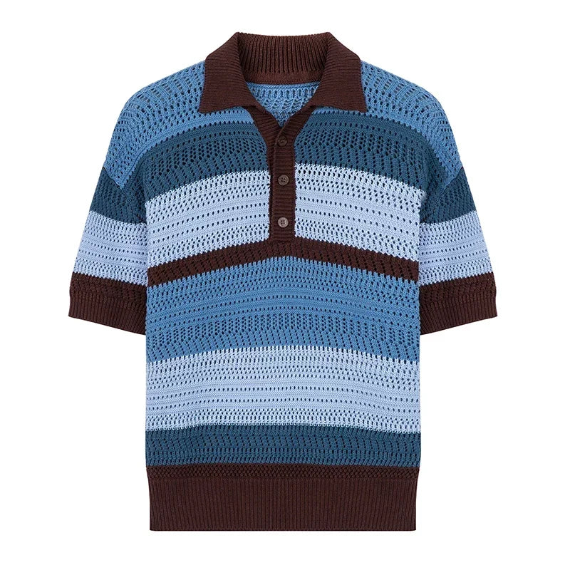 Roger de la gebreid poloshirt