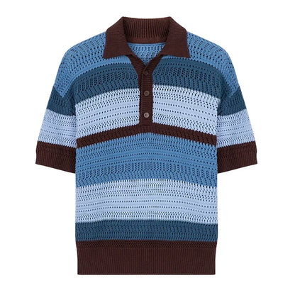 Roger de la gebreid poloshirt