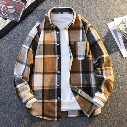 Camicia a quadri vintage da uomo Vinthentic a maniche lunghe
