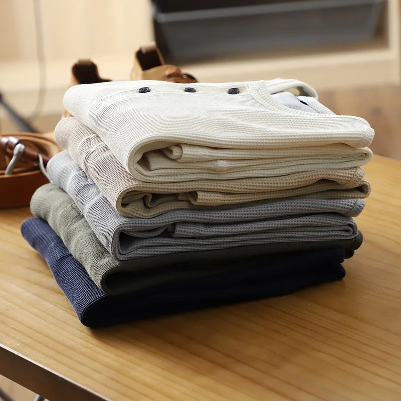 Vinthentic Signature wafelshirt met lange mouwen