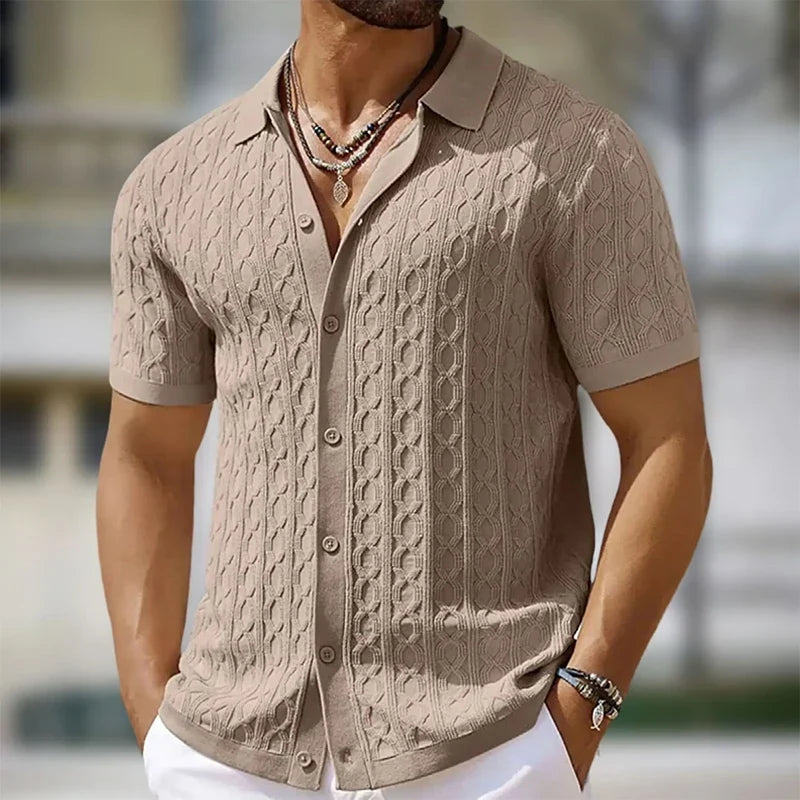 Max Bell Knitted Short Sleeve Polo Shirt