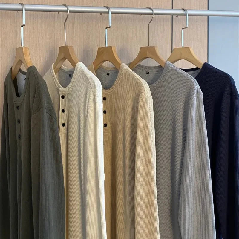 Vinthentic Signature wafelshirt met lange mouwen