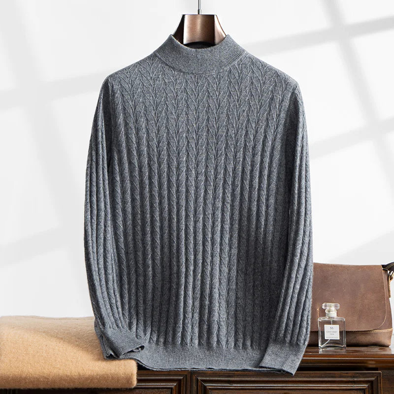 Suéter de cachemira con cuello alto bajo Apollo
