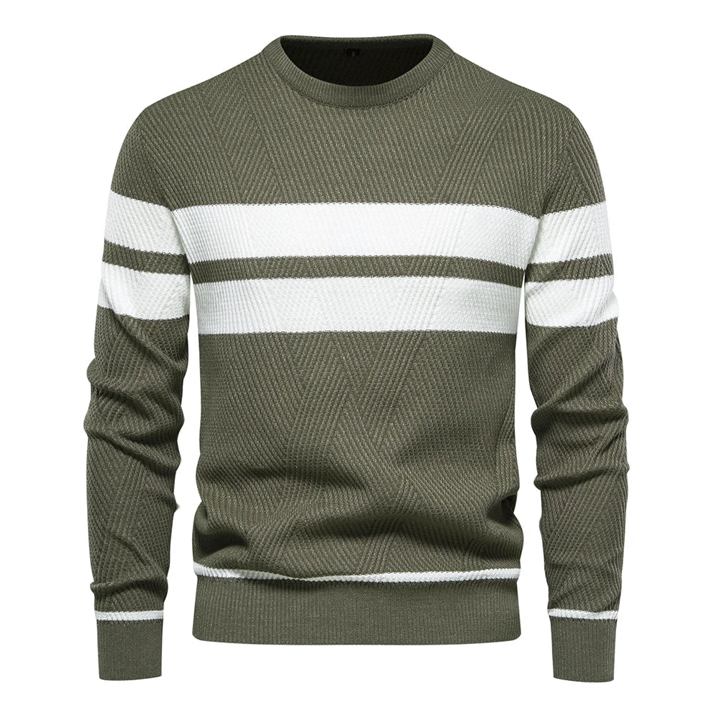 Pull en maille à col rond pour homme Paul Savin, coupe ajustée
