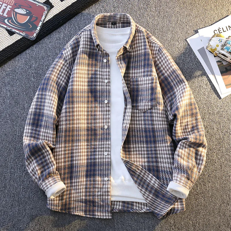 Camicia a quadri vintage da uomo Vinthentic a maniche lunghe
