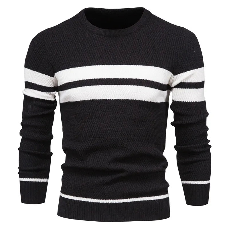 Pull en maille à col rond pour homme Paul Savin, coupe ajustée
