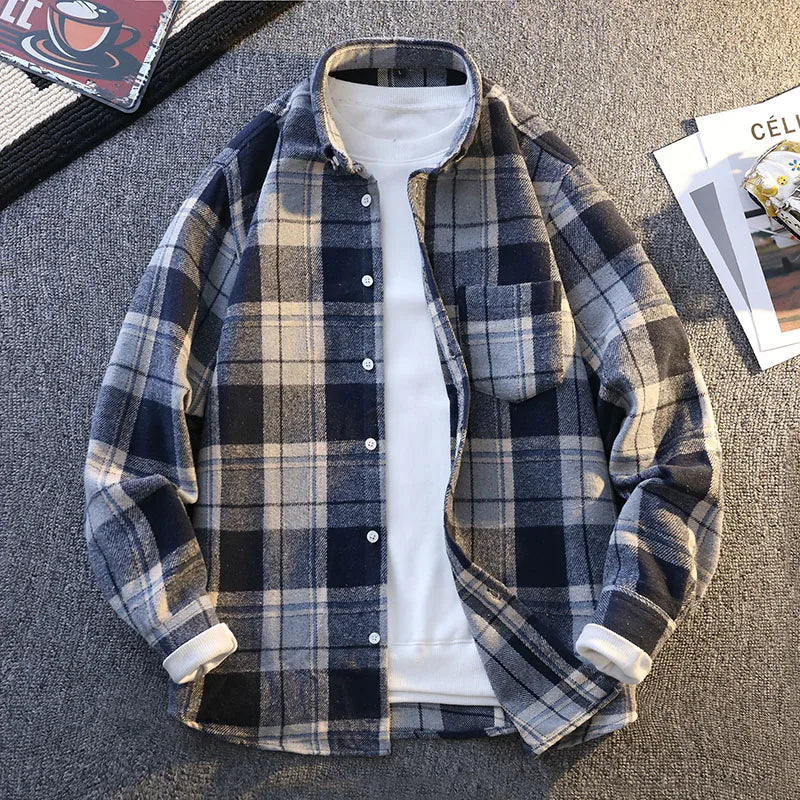 Camicia a quadri vintage da uomo Vinthentic a maniche lunghe
