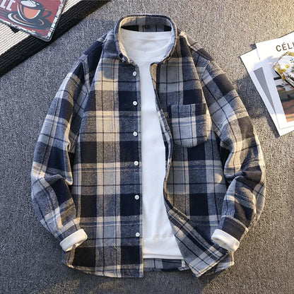 Camicia a quadri vintage da uomo Vinthentic a maniche lunghe