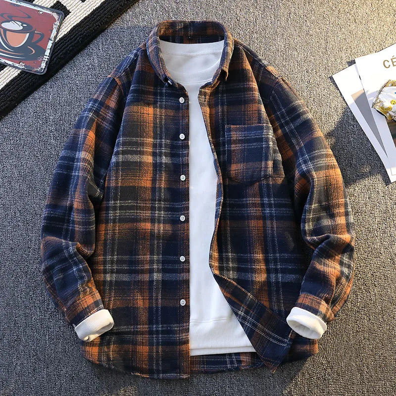 Camicia a quadri vintage da uomo Vinthentic a maniche lunghe