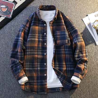 Camicia a quadri vintage da uomo Vinthentic a maniche lunghe