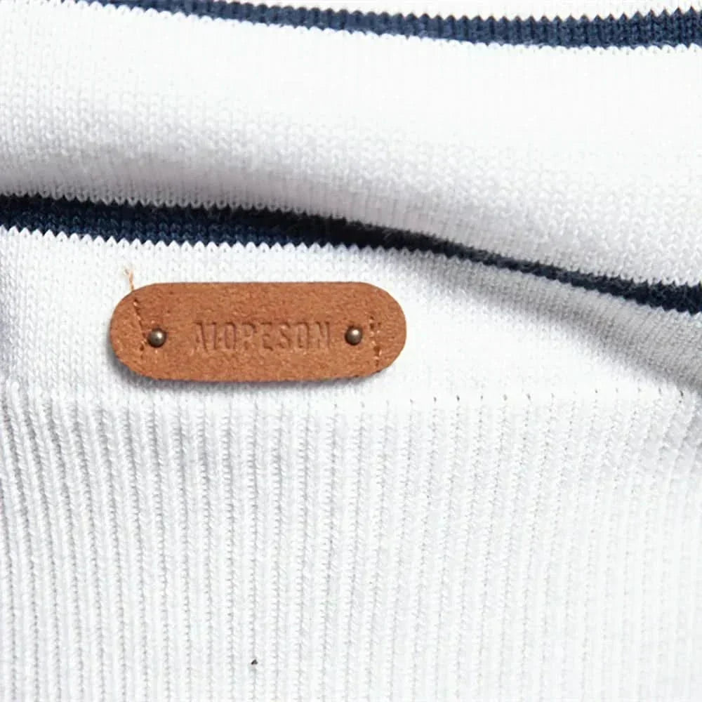 Pull rayé à col rond pour homme