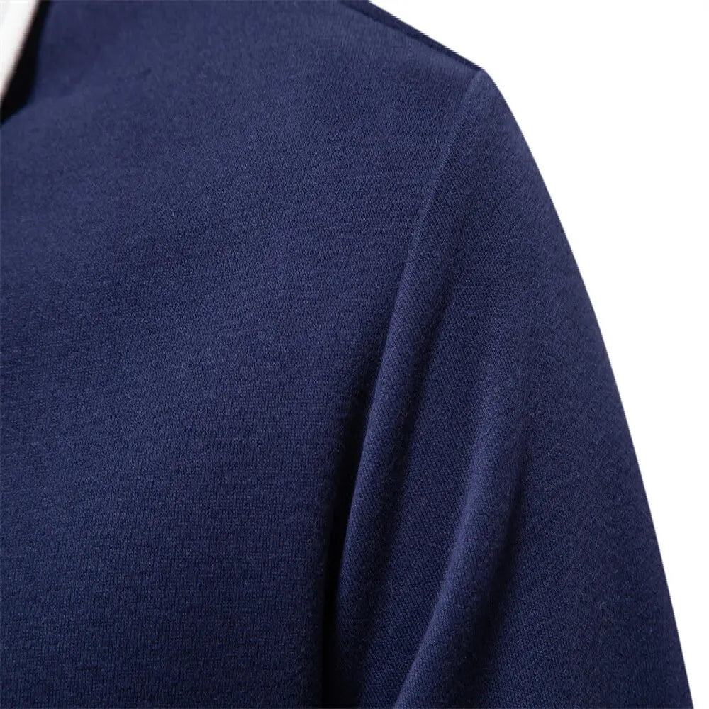 Sweter męski Matteo Sala z kołnierzykiem polo i długim rękawem