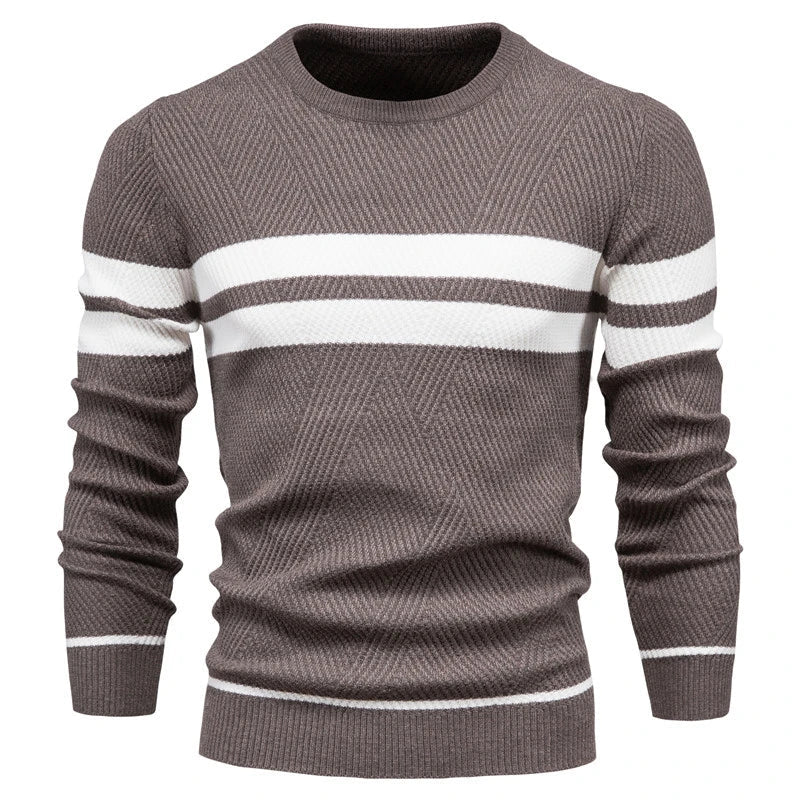 Pull en maille à col rond pour homme Paul Savin, coupe ajustée