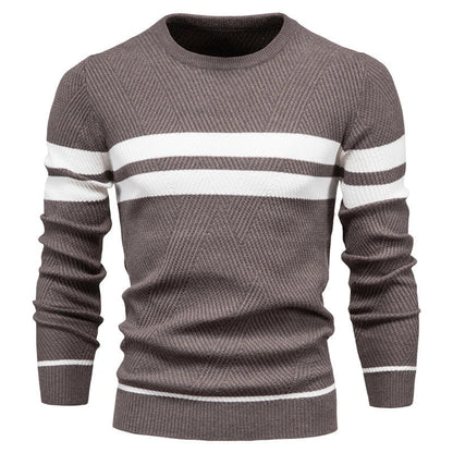 Pull en maille à col rond pour homme Paul Savin, coupe ajustée